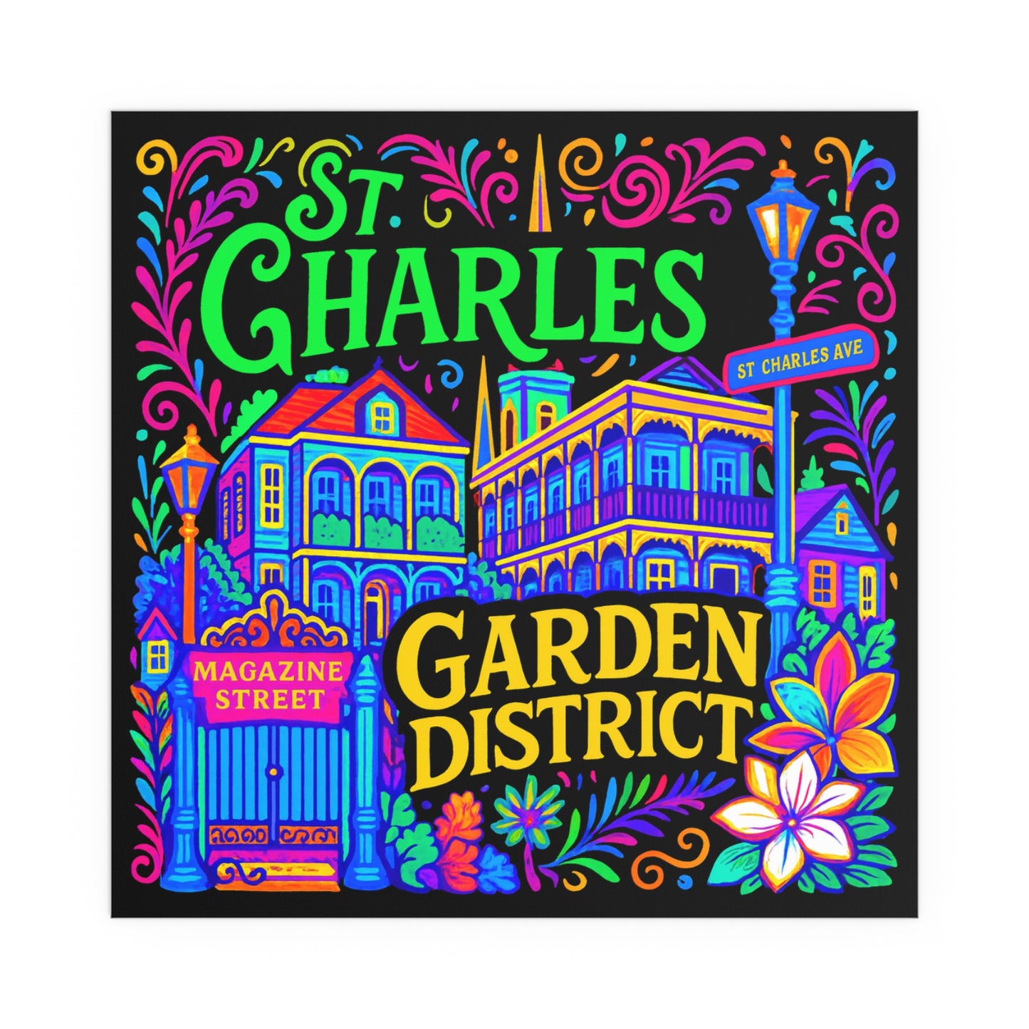 Silk Poster - Garden District Artwork
