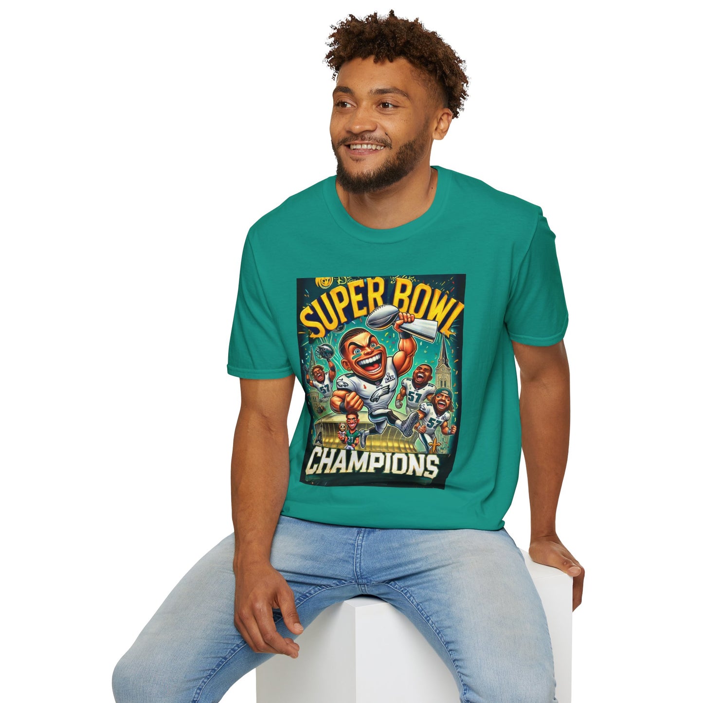 Caricature Style Super Bowl LIX Champions Philadelphia Eagles unisex T-Shirt