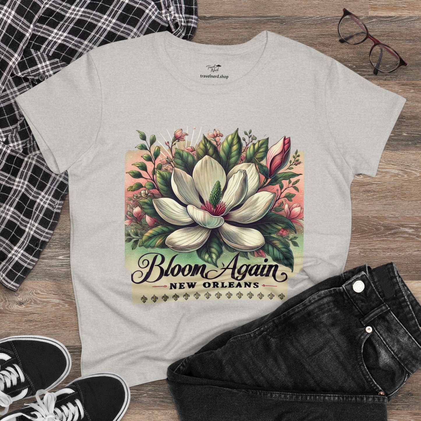 Bloom Again New Orleans Women's Midweight Cotton Tee