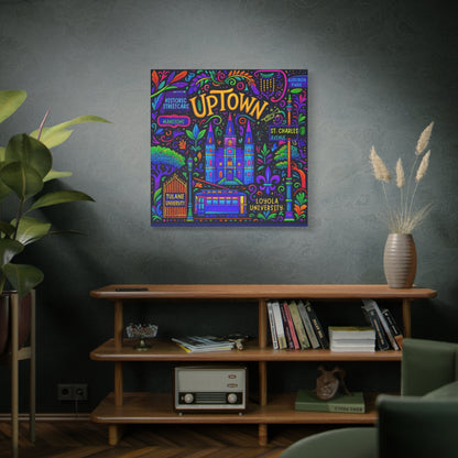 Canvas Print - Uptown New Orleans Neon Jazz Doodle Art Style