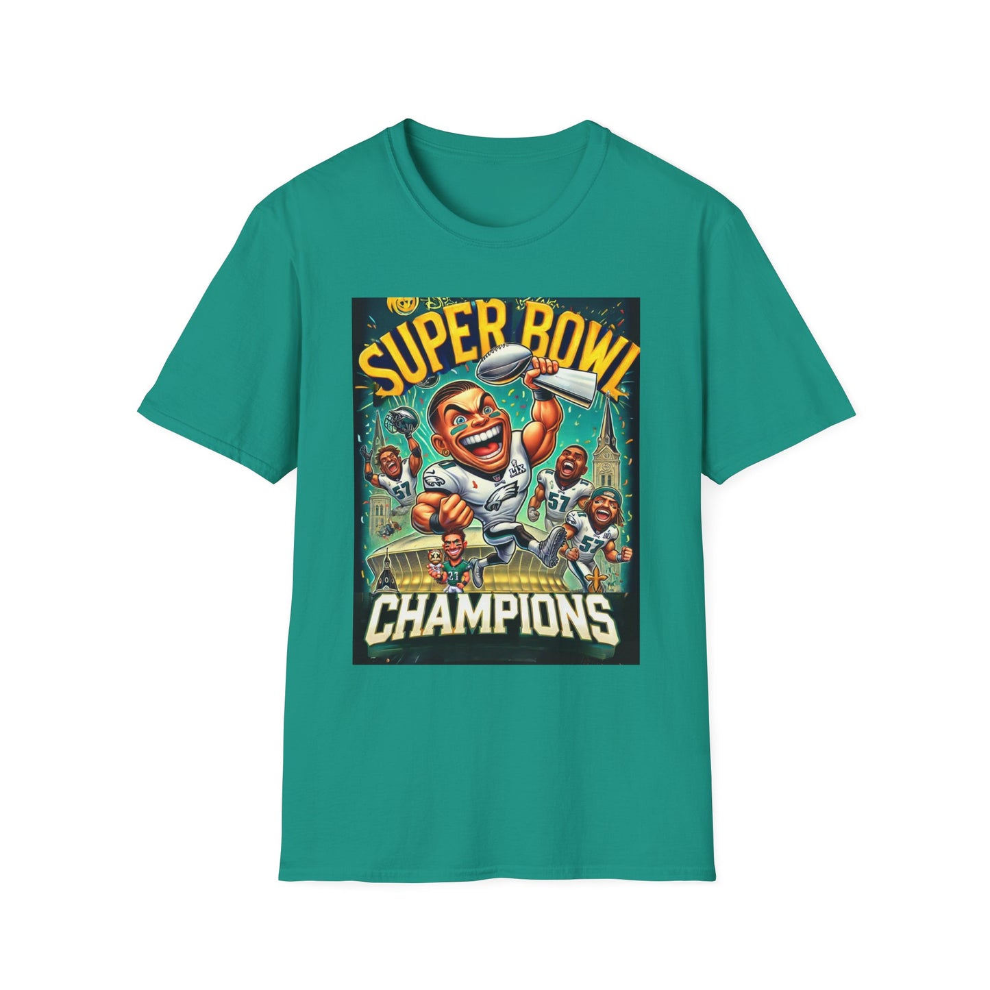 Caricature Style Super Bowl LIX Champions Philadelphia Eagles unisex T-Shirt