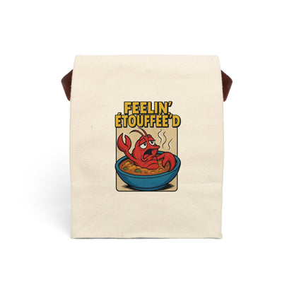 Funny Crawfish Canvas Lunch Bag - Feelin' Étouffée'd, Reusable Tote, Eco-Friendly, Perfect for Work, School, Picnics