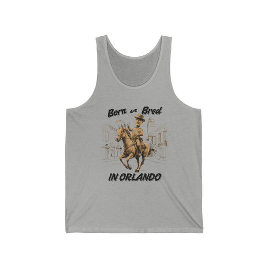Born and Bred in Orlando Jersey Tank, Casual Summer Top, Gift for Orlando Lovers, Outdoor Activity Wear, Unique Florida Style