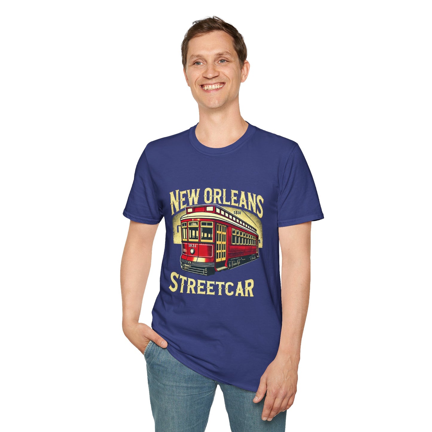 New Orleans Streetcar Graphic T-Shirt - Unisex Softstyle Tee