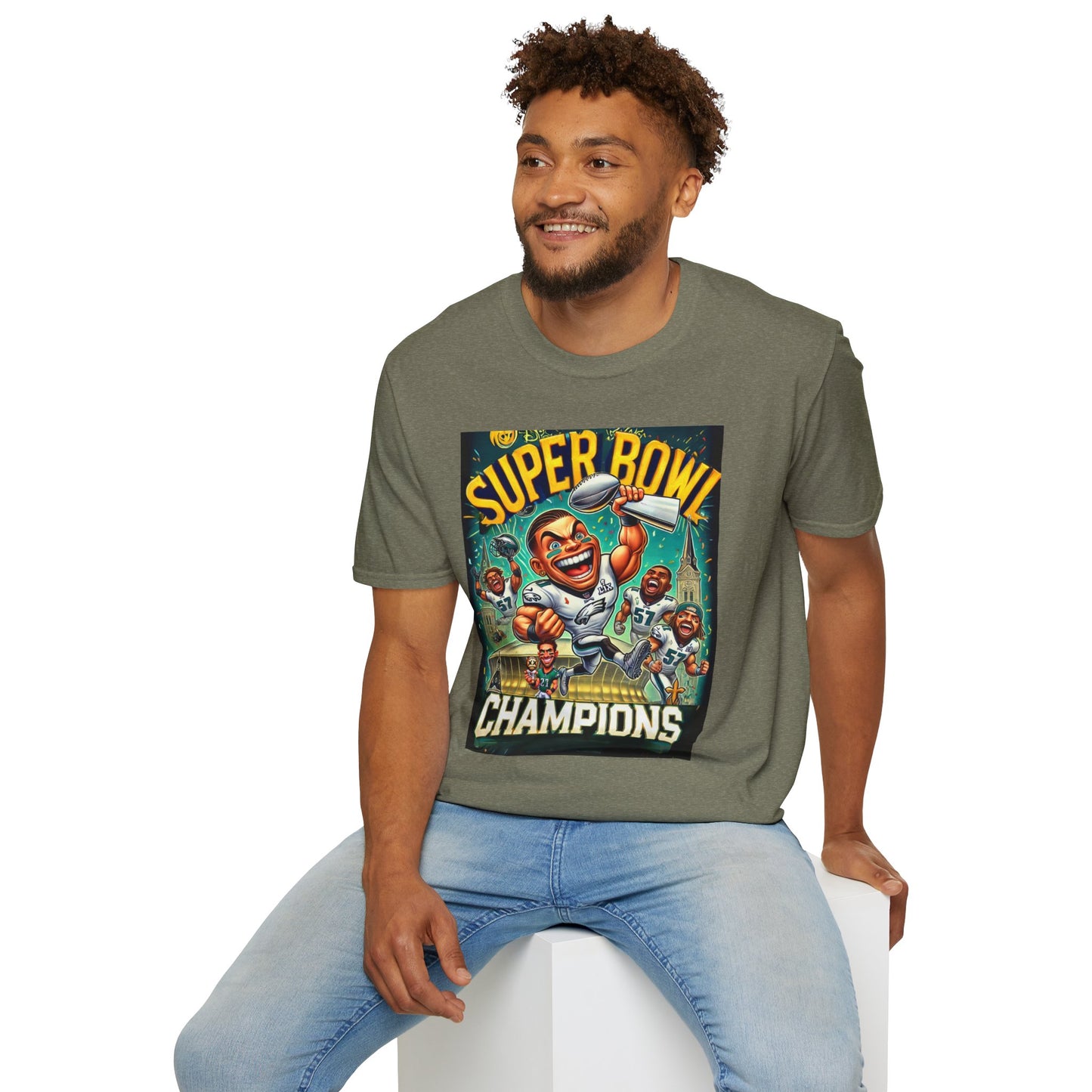 Caricature Style Super Bowl LIX Champions Philadelphia Eagles unisex T-Shirt