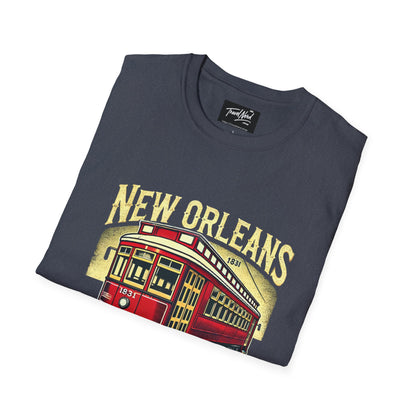 New Orleans Streetcar Graphic T-Shirt - Unisex Softstyle Tee