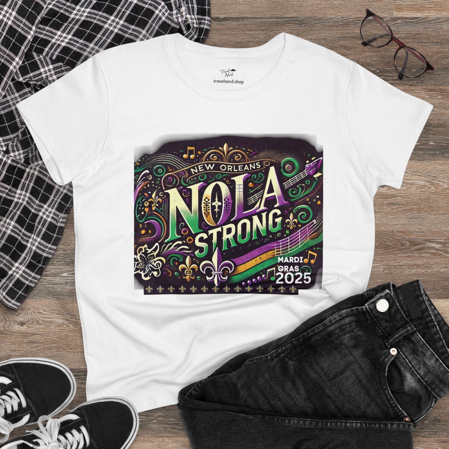 Mardi Gras 2025 We Are New Orleans Women's Midweight Cotton Tee