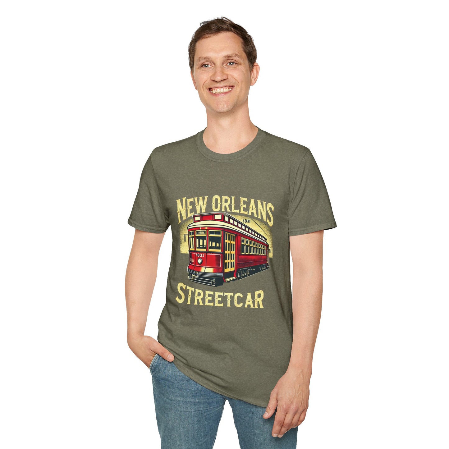 New Orleans Streetcar Graphic T-Shirt - Unisex Softstyle Tee