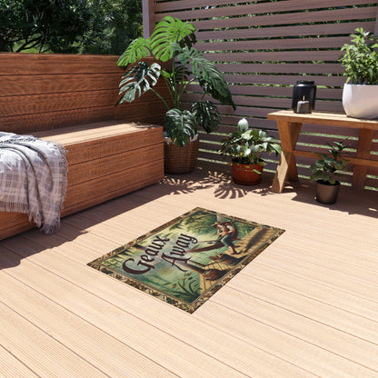 Outdoor Rug: 'Geaux Away' Cozy Patio Mat for Relaxation, Garden Decor, Camping Accessory, Summer Vibes