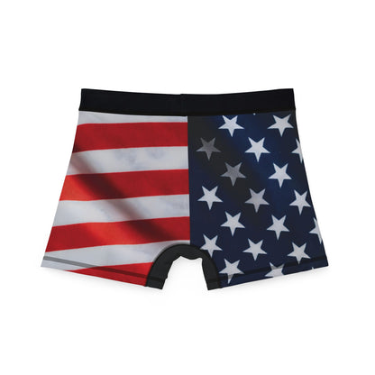 Patriotic Eagle Men's Boxer Shorts - American Flag Print