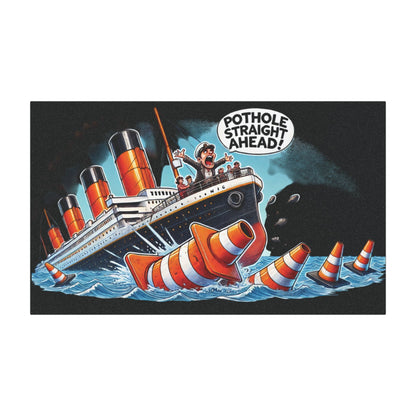 Titanic Pothole Humor Car Magnet, Funny Vehicle Decoration, Gift for Drivers, Car Accessories, Car Enthusiasts, Road Safety Decor