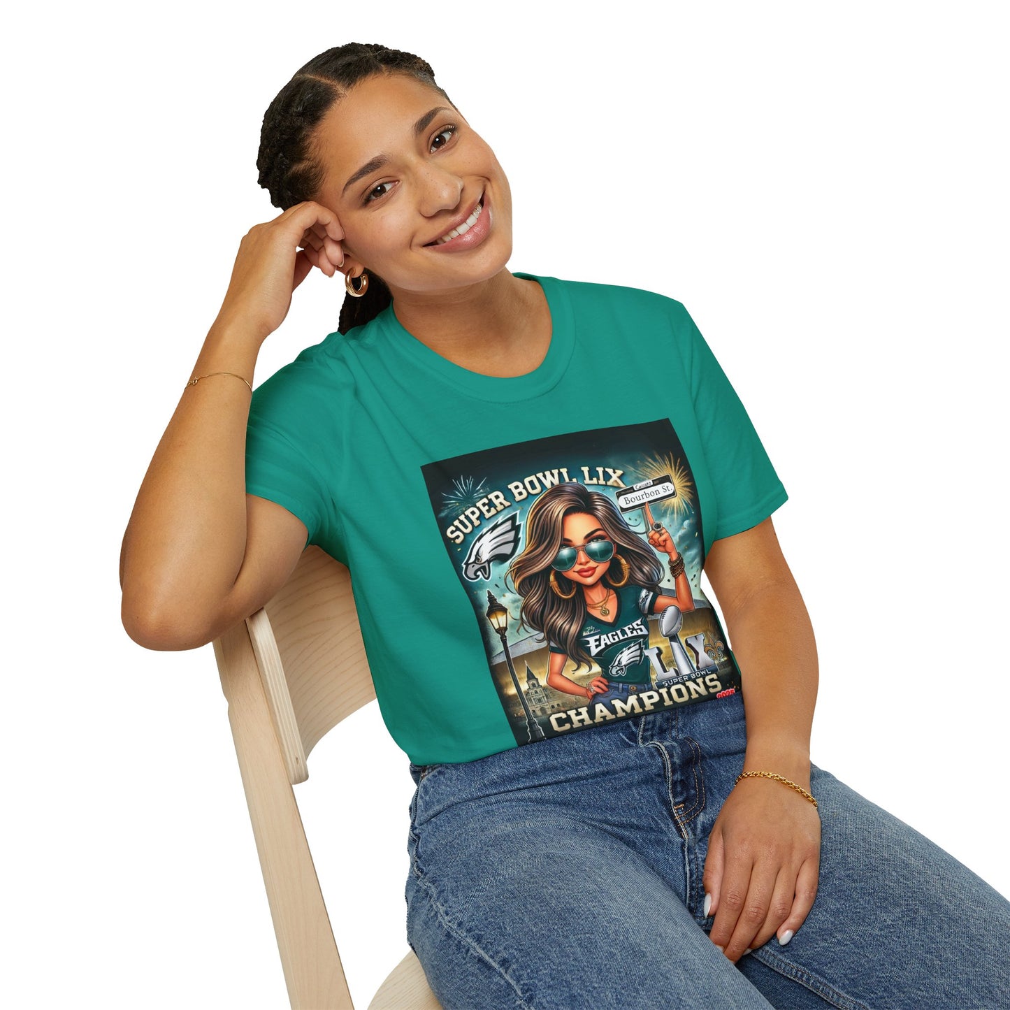 Super Bowl LIX Champions Female Caricature T-Shirt