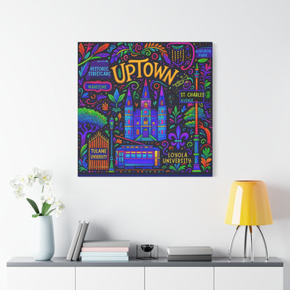 Canvas Print - Uptown New Orleans Neon Jazz Doodle Art Style