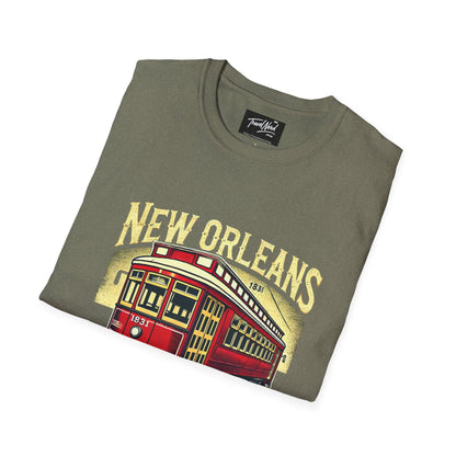 New Orleans Streetcar Graphic T-Shirt - Unisex Softstyle Tee