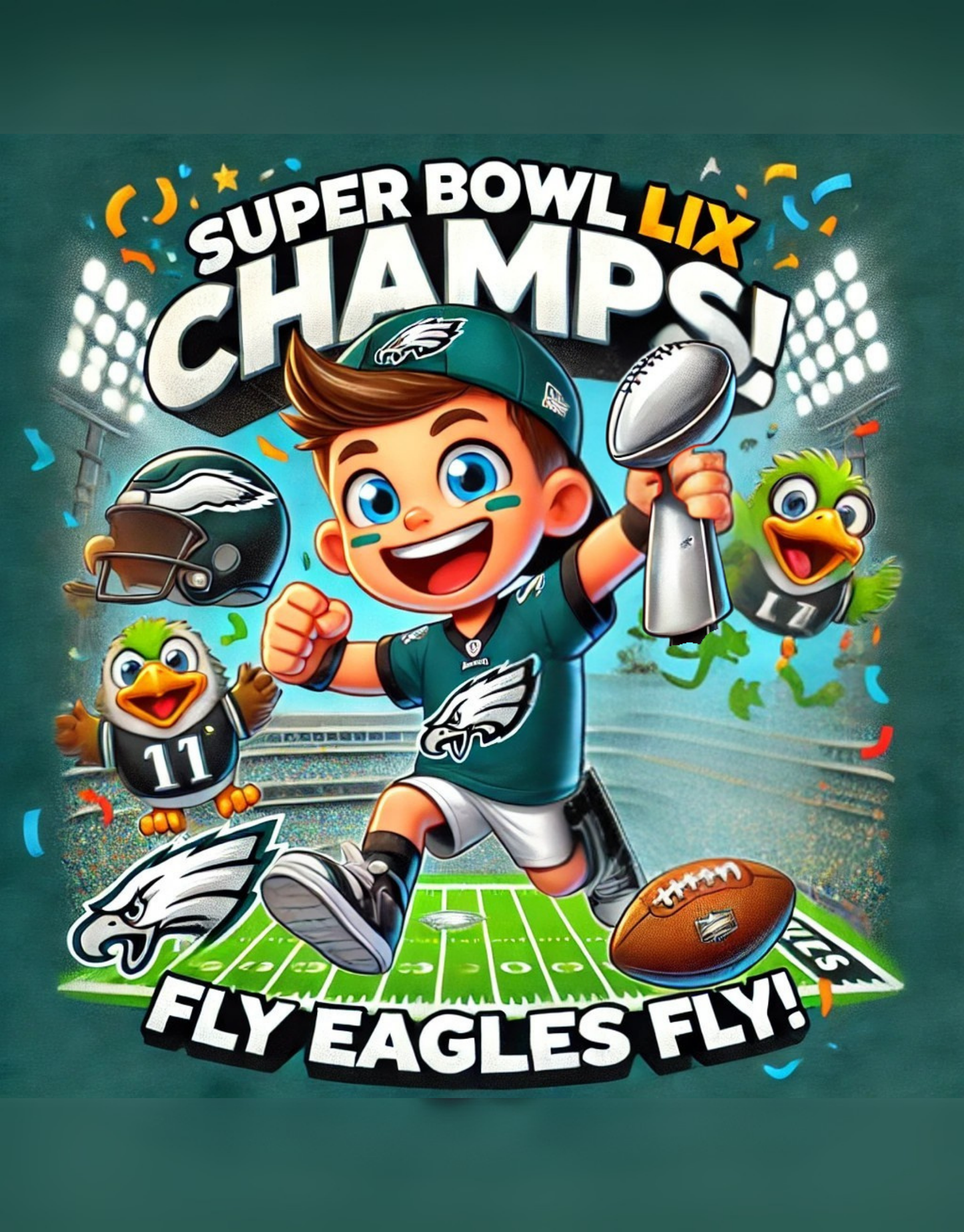 Infant Tee - Super Bowl Champs with Eagles Fly Design