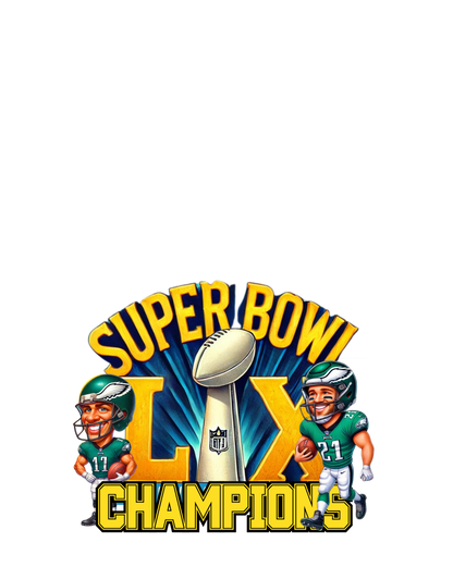 Sticker Decals - Philadelphia Eagles Super Bowl LIX Champions Caricature Design