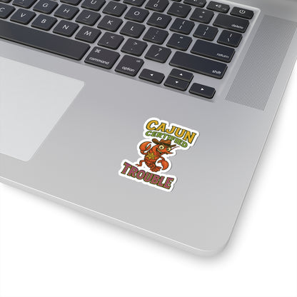 Cajun Certified Trouble Stickers, Fun Laptop Decor, Gift for Seafood Lovers, Party Decor, Whimsical Art Stickers