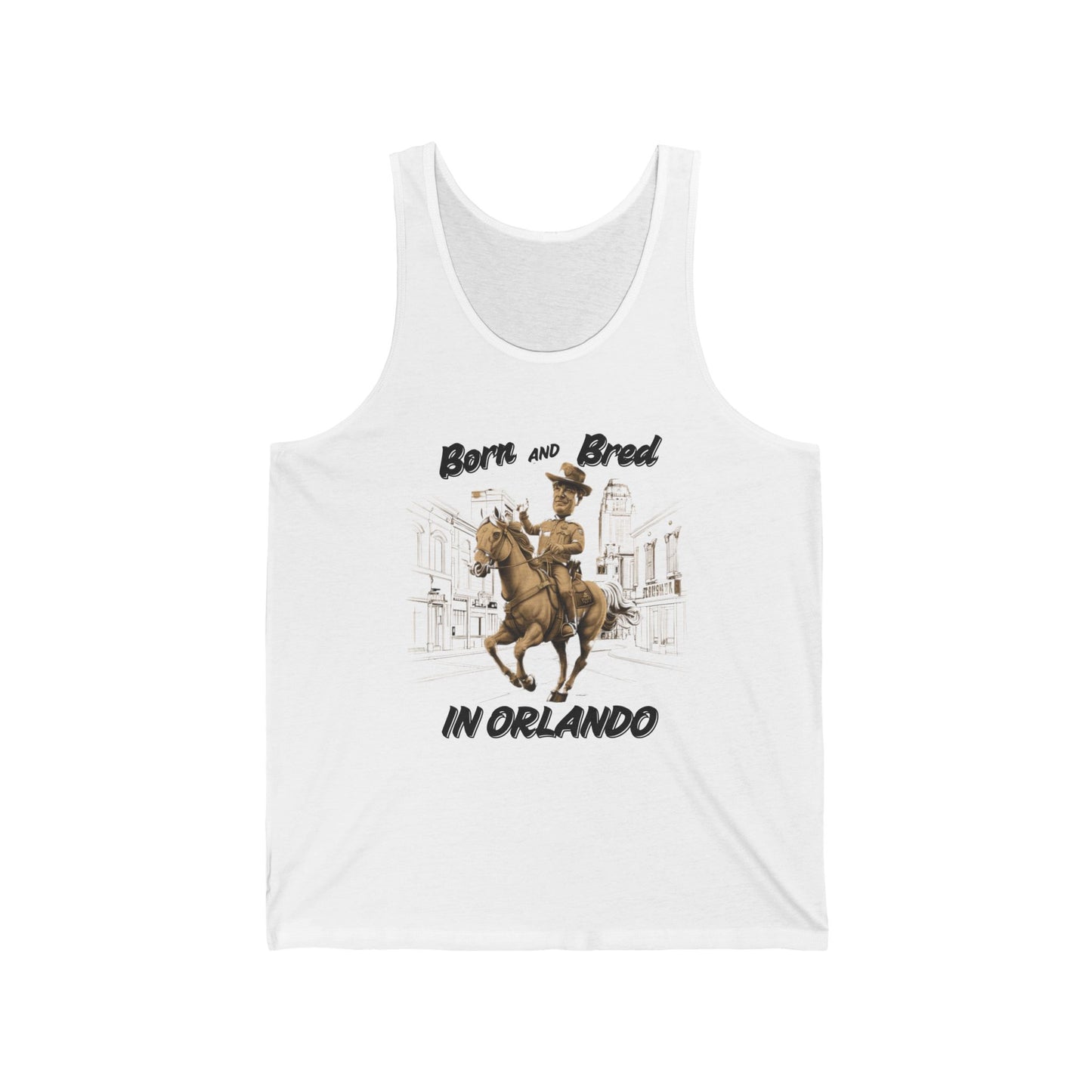 Born and Bred in Orlando Jersey Tank, Casual Summer Top, Gift for Orlando Lovers, Outdoor Activity Wear, Unique Florida Style