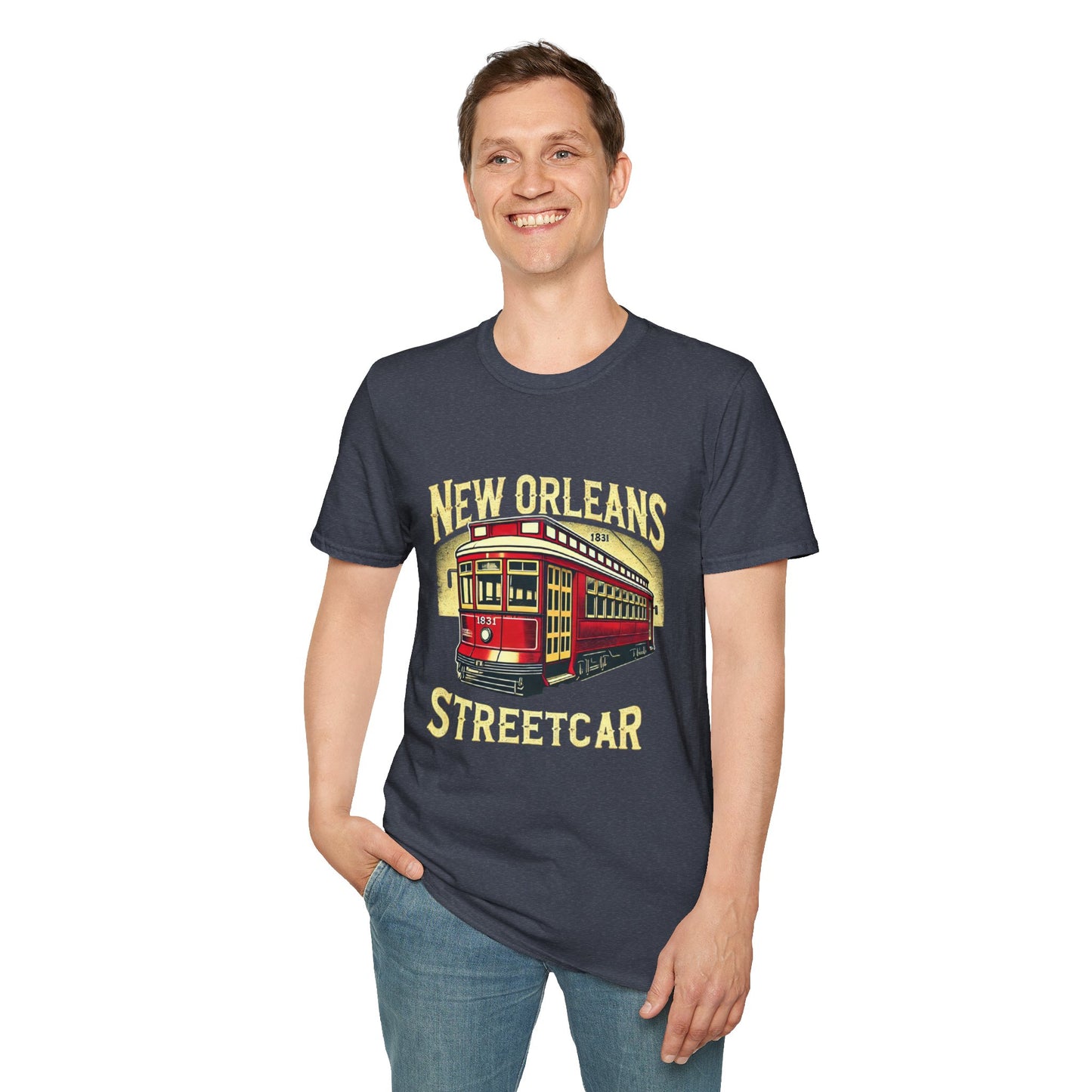 New Orleans Streetcar Graphic T-Shirt - Unisex Softstyle Tee