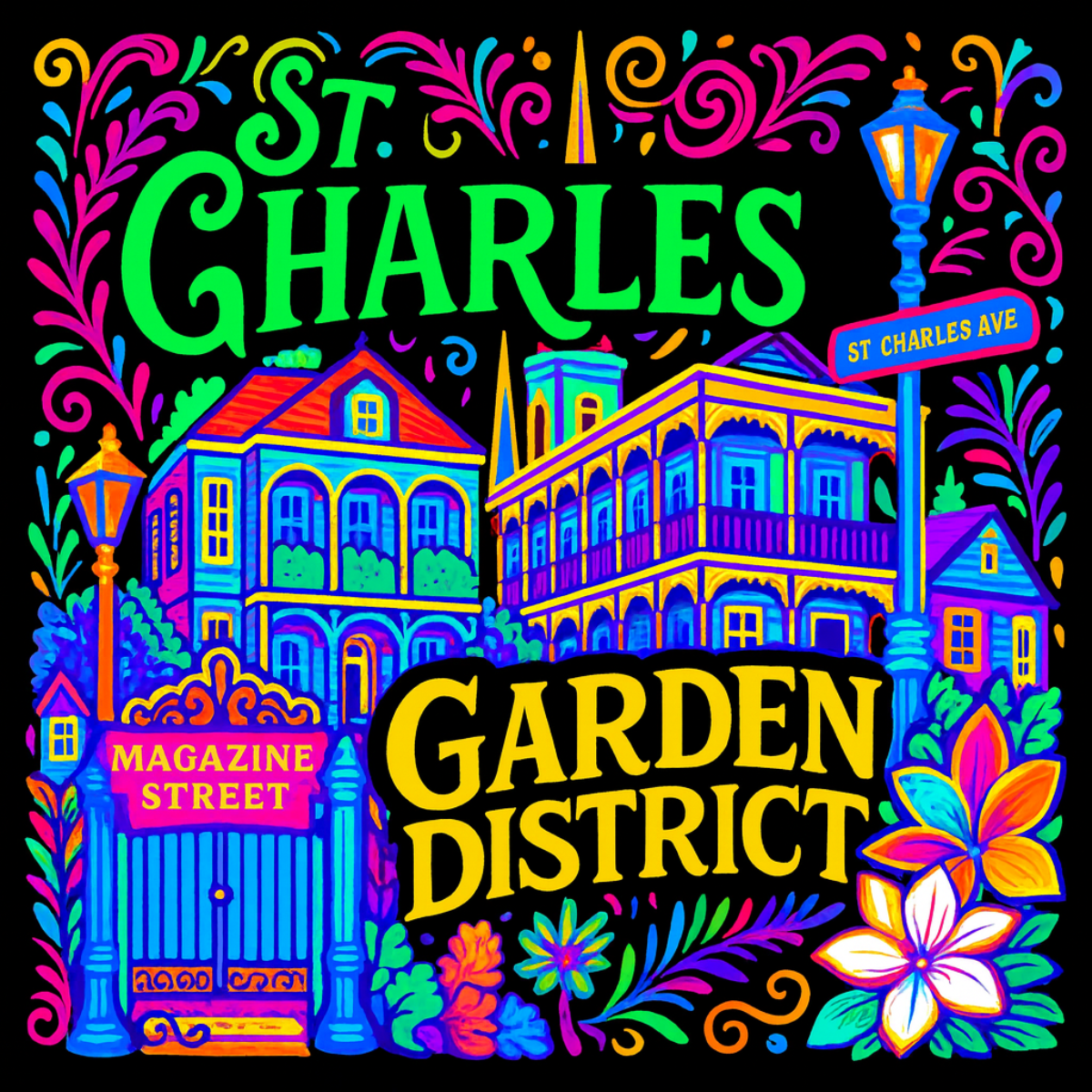 Silk Poster - Garden District Artwork