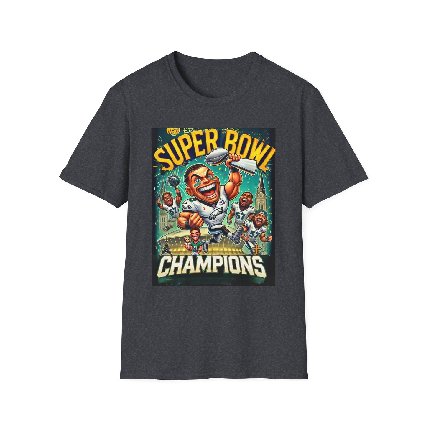 Caricature Style Super Bowl LIX Champions Philadelphia Eagles unisex T-Shirt