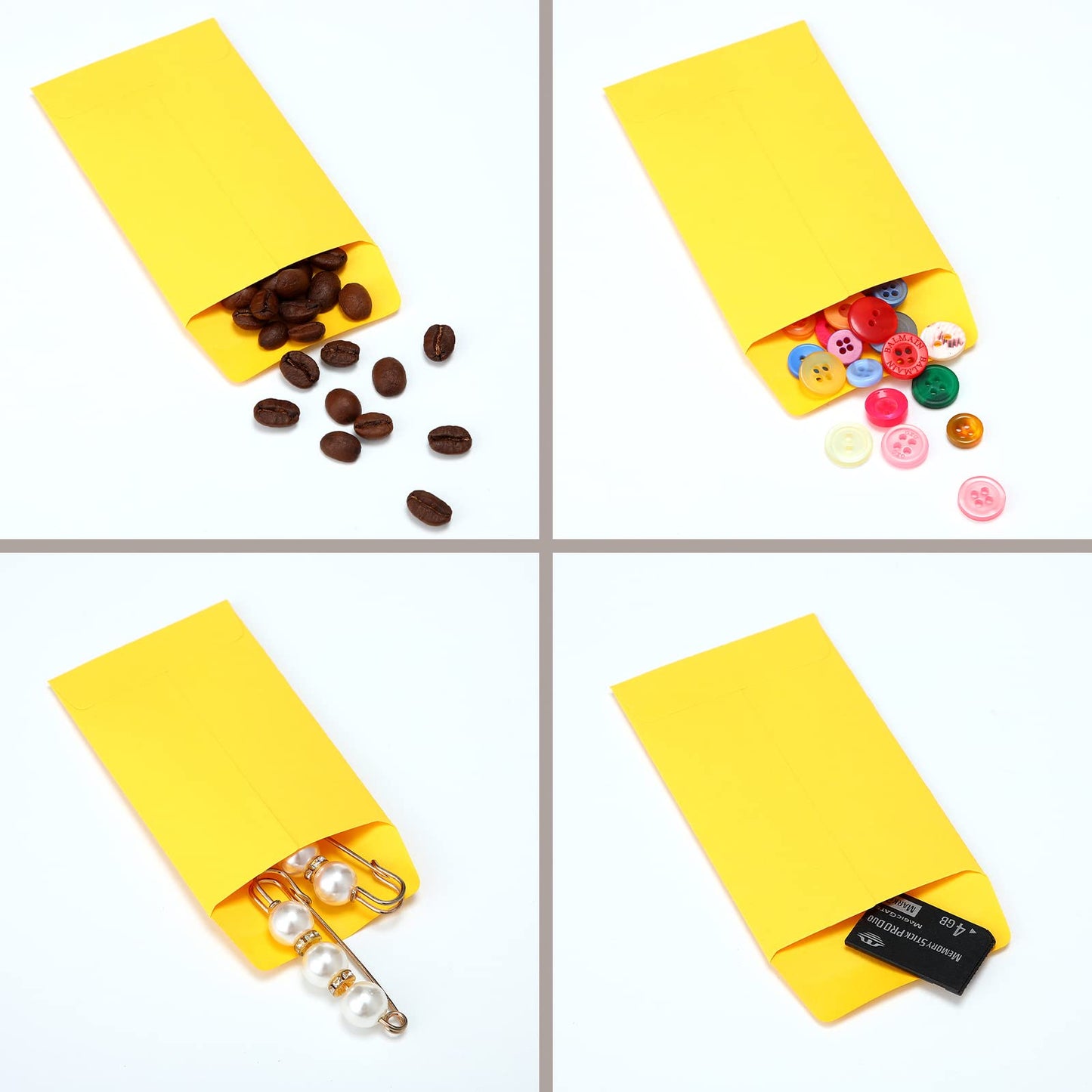 1000 Pcs 2.25 x 3.5 Inch Coin Envelopes Bulk Small Envelopes Self Adhesive for Money Cash Key Storage Home Office Supplies(Multicolor)