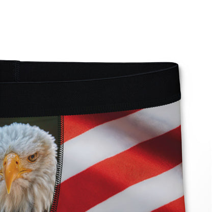 Patriotic Eagle Men's Boxer Shorts - American Flag Print