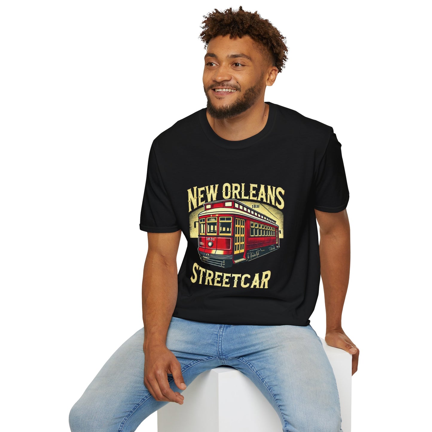 New Orleans Streetcar Graphic T-Shirt - Unisex Softstyle Tee