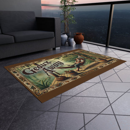 Outdoor Rug: 'Geaux Away' Cozy Patio Mat for Relaxation, Garden Decor, Camping Accessory, Summer Vibes