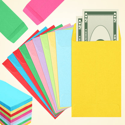 1000 Pcs 2.25 x 3.5 Inch Coin Envelopes Bulk Small Envelopes Self Adhesive for Money Cash Key Storage Home Office Supplies(Multicolor)