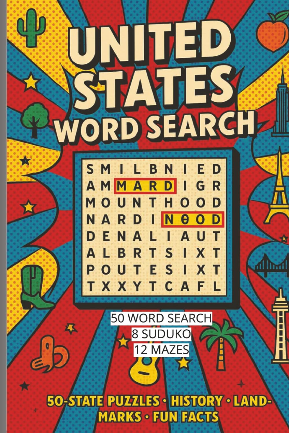UNITED STATES WORD SEARCH ADVENTURE VOLUME 1: One puzzle per state; perfect for classrooms, road trips, and screen-free fun