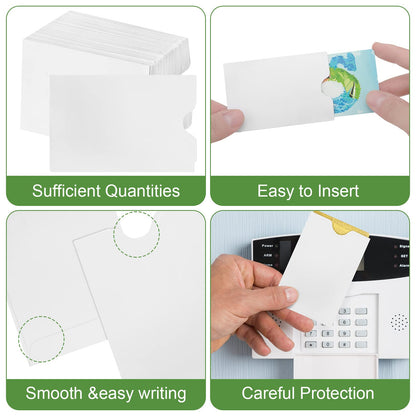 Thenshop 2000 Pieces Credit Card Sleeves Hotel Key Holder Blank Gift Envelopes Writable Printable Gift Card Sleeves White Key Sleeve Protector for Business, 2.4 x 3.5 Inch(White)