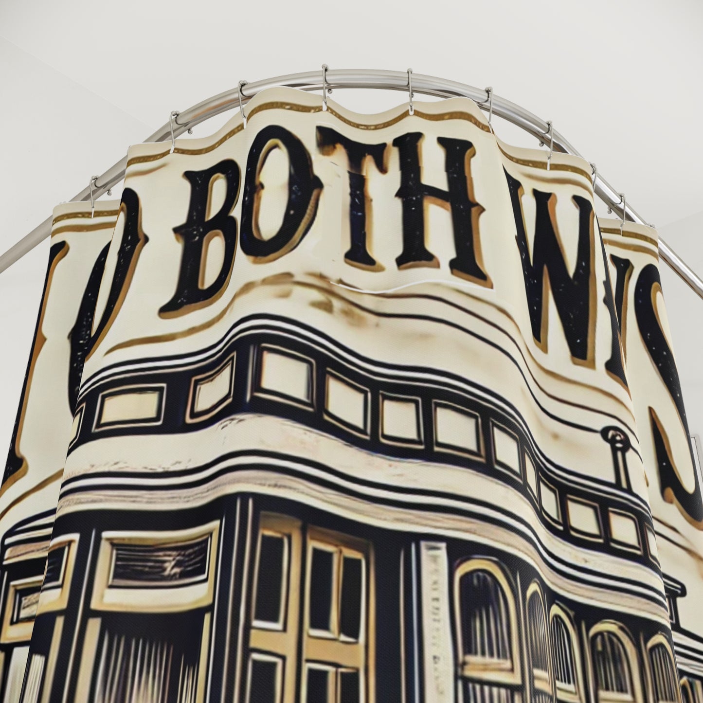 Shower Curtains - New Orleans Streetcar 'I go both ways' Design