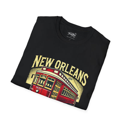 New Orleans Streetcar Graphic T-Shirt - Unisex Softstyle Tee