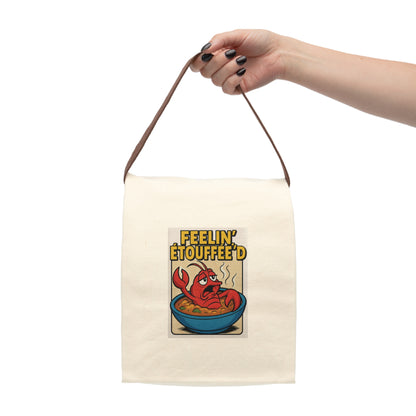 Playful Canvas Lunch Bag - 'Feelin' Etouffee'd' Design for Food Lovers, Eco-Friendly Tote, Cute Lunchbox, Gift for Chefs, Funny Cooking