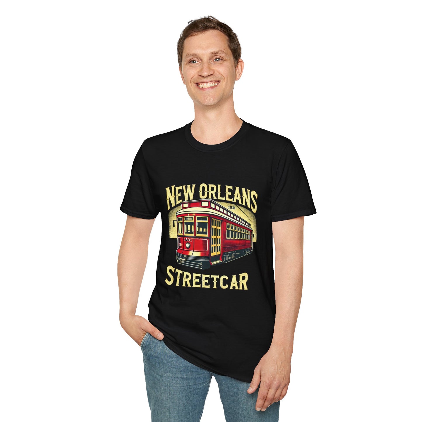 New Orleans Streetcar Graphic T-Shirt - Unisex Softstyle Tee