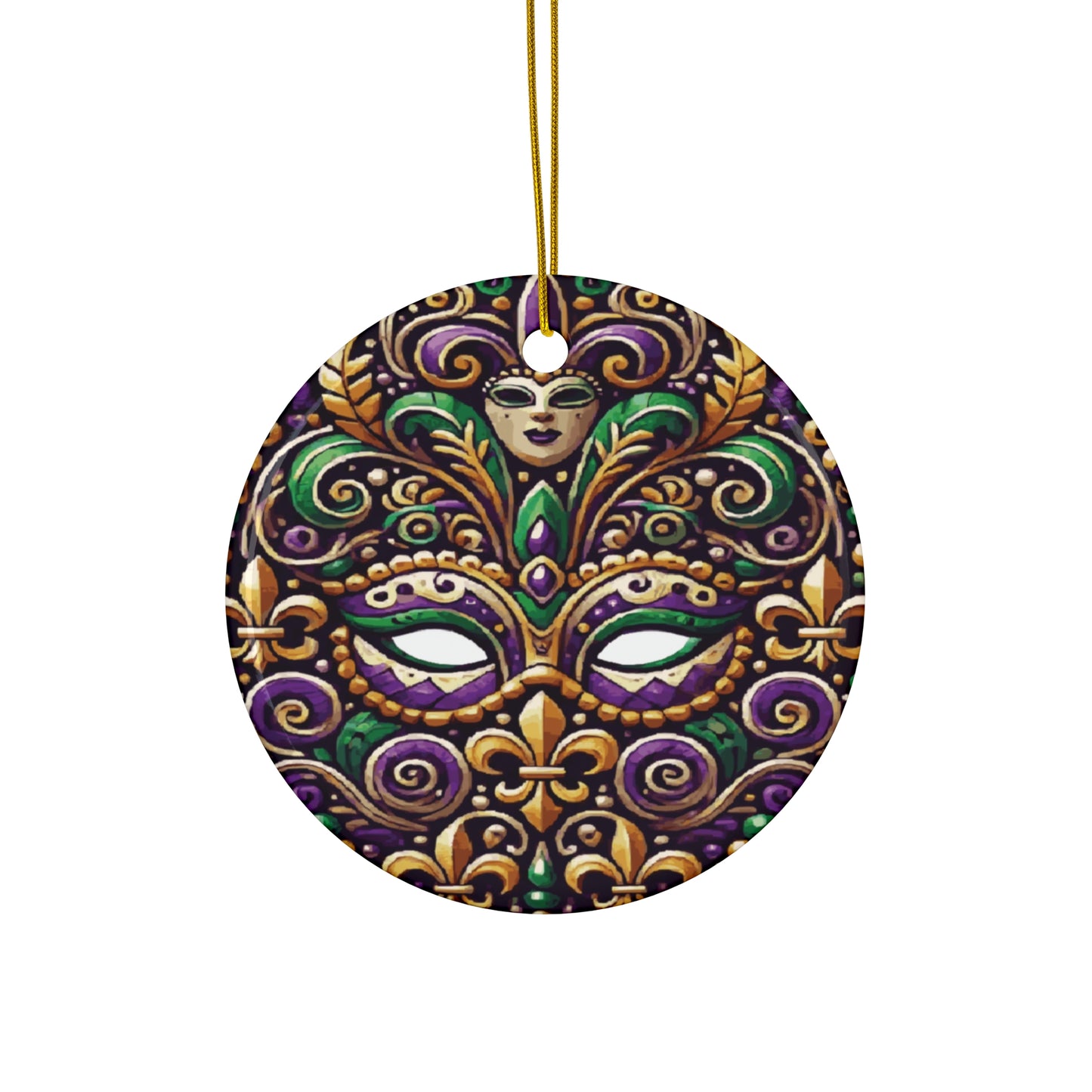 Mardi Gras Ornament Set - Mardi Gras Masks - Ceramic