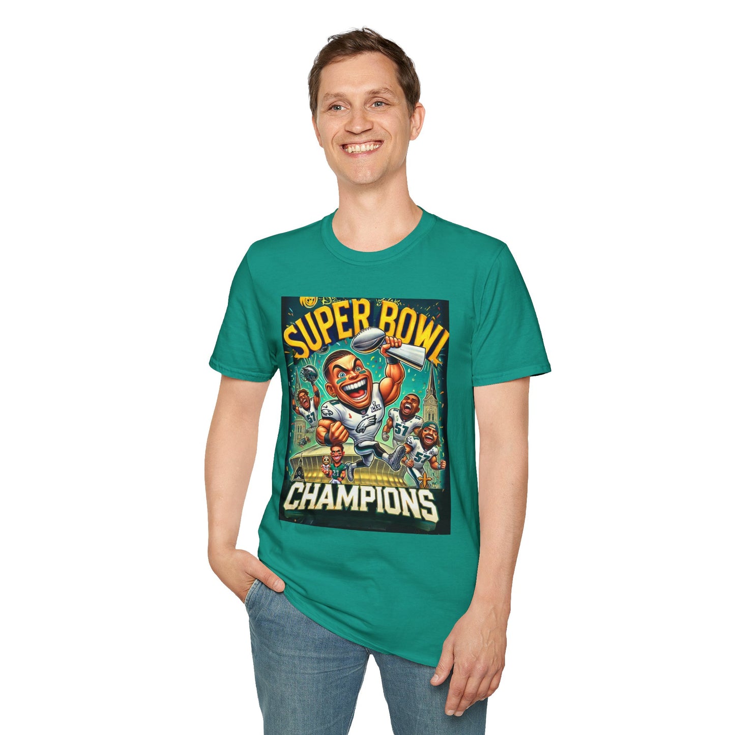 Caricature Style Super Bowl LIX Champions Philadelphia Eagles unisex T-Shirt