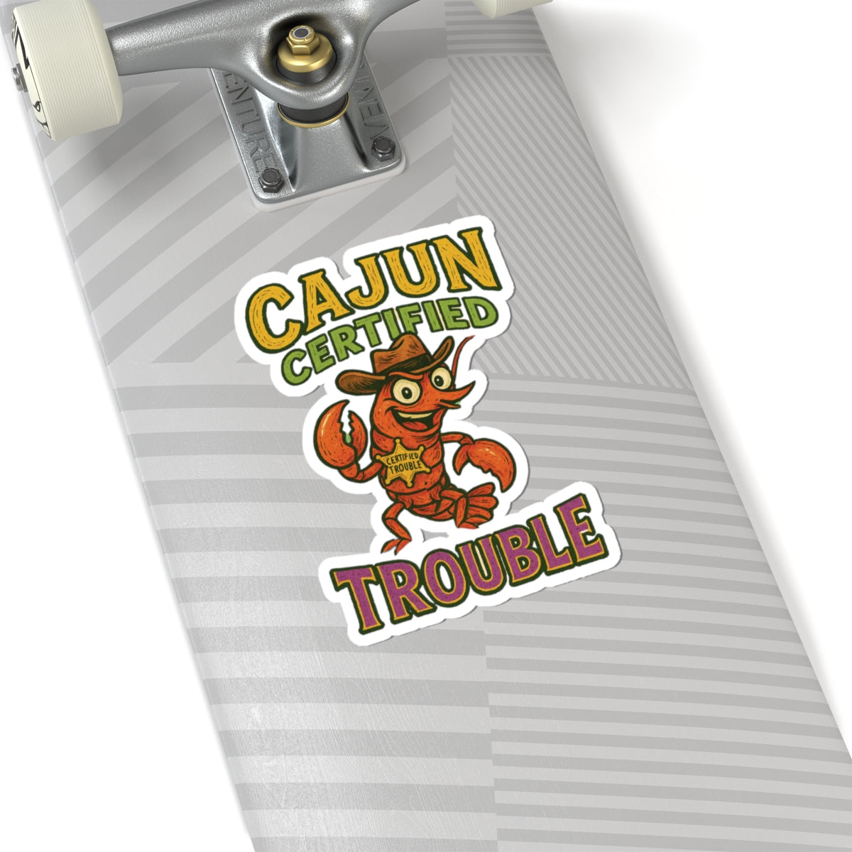 Cajun Certified Trouble Stickers, Fun Laptop Decor, Gift for Seafood Lovers, Party Decor, Whimsical Art Stickers