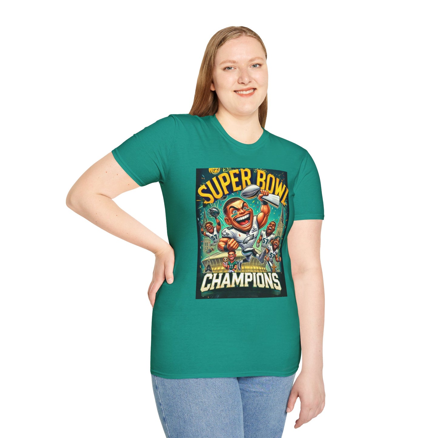 Caricature Style Super Bowl LIX Champions Philadelphia Eagles unisex T-Shirt