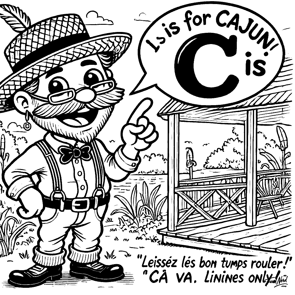 Color Me Cajun: An ABC Journey into Cajun Culture Volume 2: Everyday Cajun Things: A Cultural Coloring Book for Kids & Families